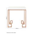 Allure End Table -  Square - White Marble - Rose Gold Angled Legs