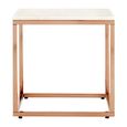 Allure End Table - Square - White Marble - Rose Gold Base