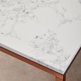 Allure End Table - Square - White Marble - Rose Gold Base