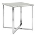Allure Side Table - Square -  White Marble - Chrome Base
