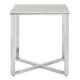 Allure Side Table - Square -  White Marble - Chrome Base