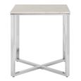 Allure Side Table - Square -  White Marble - Chrome Base