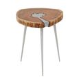 Almora Side Table - Log - Acacia Wood and Metal