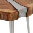 Almora Side Table - Log - Acacia Wood and Metal