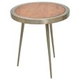 Almora Side Table - Round - Acacia Wood and Metal