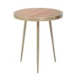 Almora Side Table - Small Round - Acacia Wood and Metal