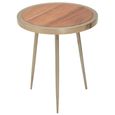 Almora Side Table - Small Round - Acacia Wood and Metal