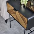 Alvin Chevron Wood Effect Lamp Table - 1 Drawer