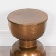 Hour Glass Side Table - Antique Brass - Round