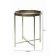 End Table - Round - Antique Gold Metal - Tray
