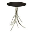 Antler Side Table - Round - Black Marble with Chrome Base