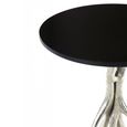 Antler Side Table - Round - Black Marble with Chrome Base