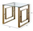Apex End Table - Square - Clear Glass and Gold
