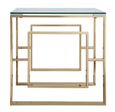Apex End Table - Square - Clear Glass and Gold