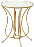 Apex Round End Table - Gold Metal and Clear Glass