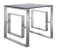 Apex End Table - Square - Smoked Glass and Chrome