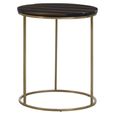 Aris Side Table - Round - Black Acacia Wood with Gold Base