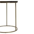 Aris Side Table - Round - Black Acacia Wood with Gold Base