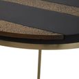 Aris Side Table - Round - Black Acacia Wood with Gold Base