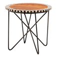 Artisan Side Table - Round - Brown Acacia Wood with Metal Hairpin Legs
