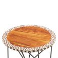 Artisan Side Table - Round - Brown Acacia Wood with Metal Hairpin Legs