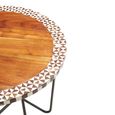 Artisan Side Table - Round - Brown Acacia Wood with Metal Hairpin Legs