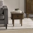 Arya Ribbed Dark Oak Side Table