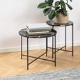 Avila Side Table - Large - Round - Black Marble Effect