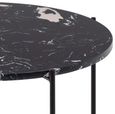 Avila Side Table - Large - Round - Black Marble Effect