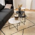 Avila Black Marble Round Side Table