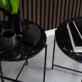 Avila Black Marble Round Side Table