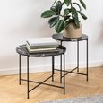 Avila Black Marble Round Side Table