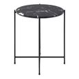 Avila Black Marble Small Round Side Table