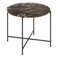 Avila Brown Marble Round Side Table