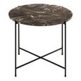 Avila Brown Marble Round Side Table