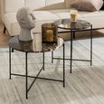 Avila Side Table - Small - Round - Brown Marble