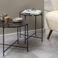 Avila Brown Marble Stone Round Side Table