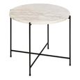 Avila White Marble Round Side Table