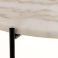 Avila White Marble Round Side Table