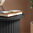 Axel Round Side Table - Black Fluted