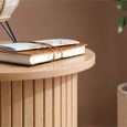 Axel Round Side Table - Oak Fluted