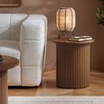 Axel Round Side Table - Walnut Fluted