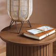 Axel Round Side Table - Walnut Fluted