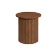 Axel Round Side Table - Walnut Fluted