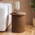 Axel Round Side Table - Walnut Fluted