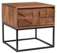 Axis Acacia Wood End Table - 1 Drawer - Geometric