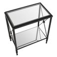 Axis Side Table - Clear Glass with Black Metal