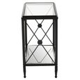 Axis Side Table - Clear Glass with Black Metal