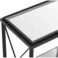 Axis Side Table - Clear Glass with Black Metal