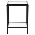 Axis Side Table - Square - Clear Glass with Black Metal